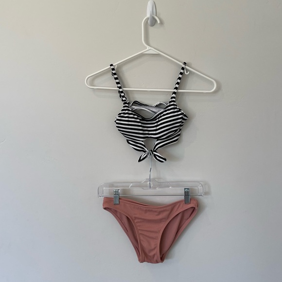 BLACK A WHITE STRIPE AND PINK BIKINI FROM TARGET - Picture 2 of 9